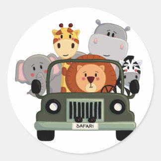 Pegatina Redonda Autocolante Safari