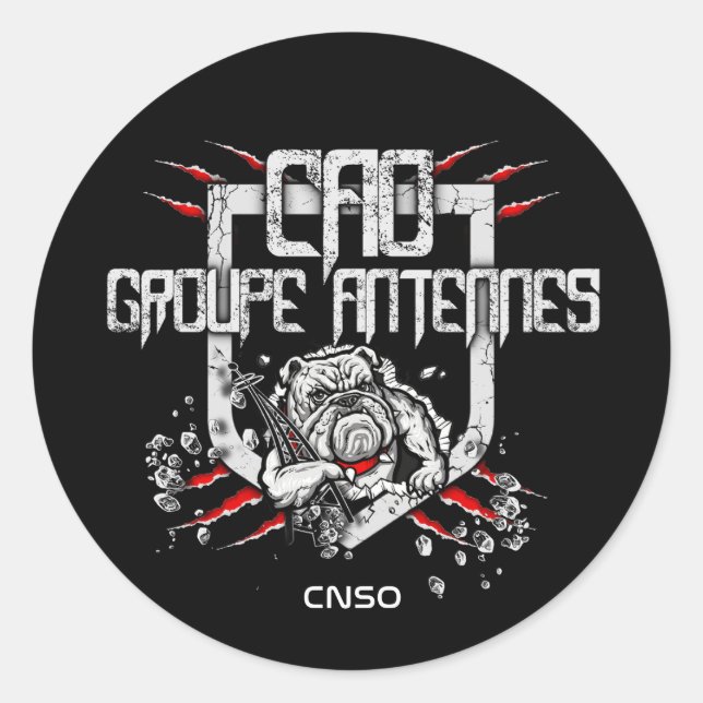 PEGATINA REDONDA AUTOCOLLANT ANTENNES (Anverso)