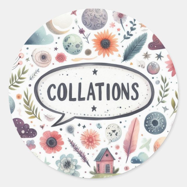 Pegatina Redonda Autocollants ronds classiques (Collations) (Anverso)