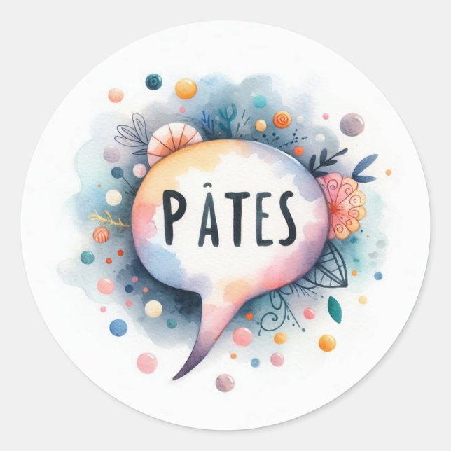 Pegatina Redonda Autocollants ronds classiques (Pâtes) (Anverso)