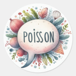 Pegatina Redonda Autocollants ronds classiques (Poisson)