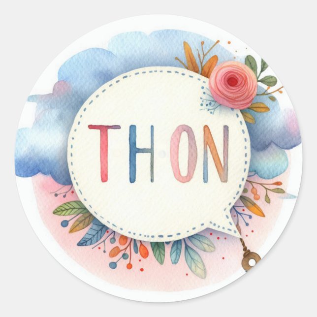 Pegatina Redonda Autocollants ronds classiques (Thon) (Anverso)