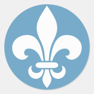 Pegatina Redonda AutocollantX20 Fleur de lys français métal antique