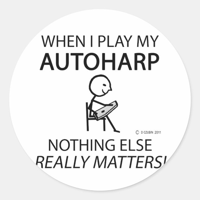 Pegatina Redonda Autoharp Nothing Else Matters (Anverso)
