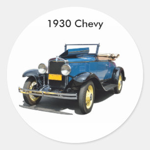 Pegatina Redonda Automóvil 1930 del convertible de Chevy del