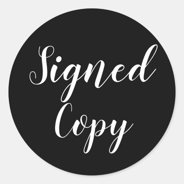 Pegatina Redonda Autor de copia firmada - Negro (Anverso)