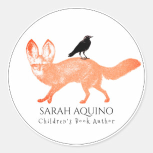 Pegatina Redonda Autor del libro infantil caprichoso
