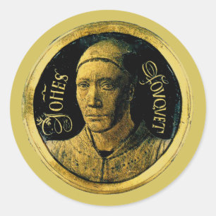 Pegatina Redonda Autoretrato 1450 Jean Fouquet Medallion