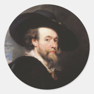Pegatina Redonda Autoretrato de Sir Peter Paul Rubens