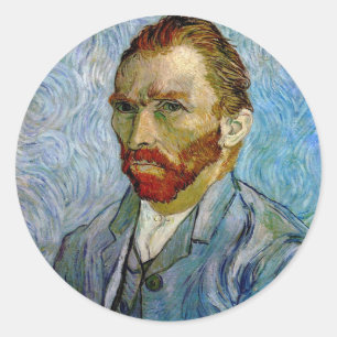 Pegatina Redonda Autoretrato Van Gogh