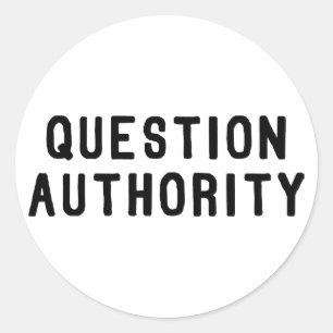 Pegatina Redonda Autoridad de la pregunta