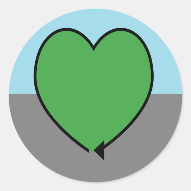 Pegatina Redonda Autoromantic Pride Flag  (Anverso)