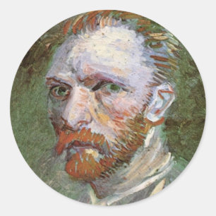 Pegatina Redonda Autorretrato de Vincent van Gogh, Arte Antiguo de 