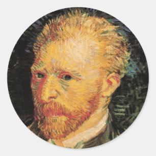 Pegatina Redonda Autorretrato de Vincent van Gogh, Arte Antiguo de 