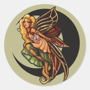 Pegatina Redonda Autumn Faerie