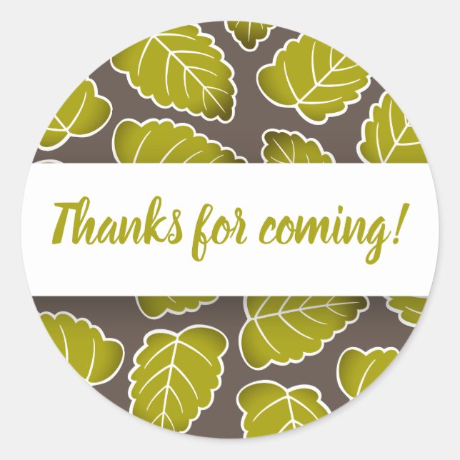 Pegatina Redonda Autumn Leaves Gracias (Anverso)