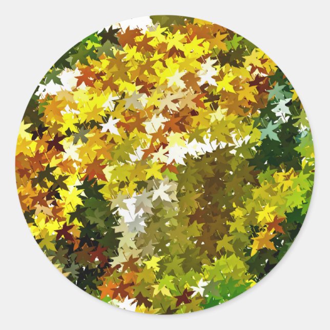 PEGATINA REDONDA AUTUMN TREES (Anverso)