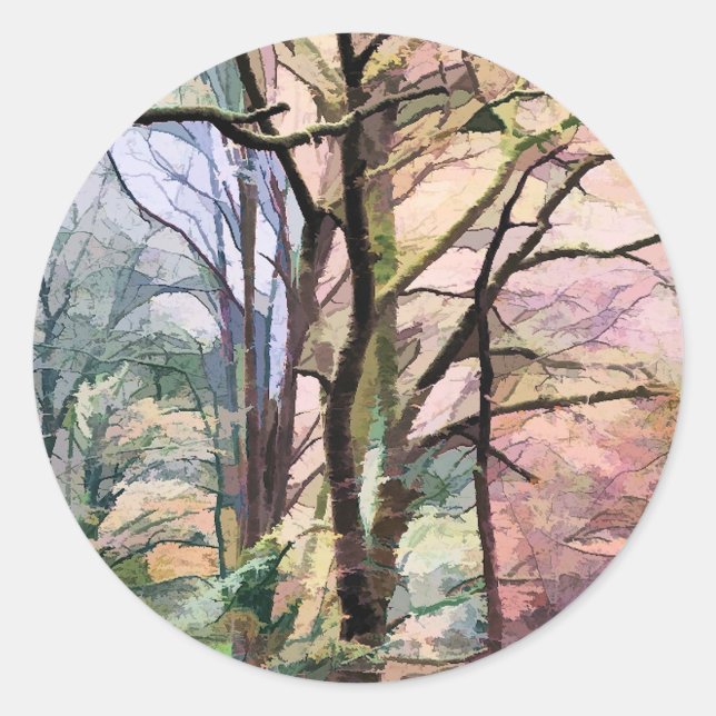 PEGATINA REDONDA AUTUMN TREES (Anverso)