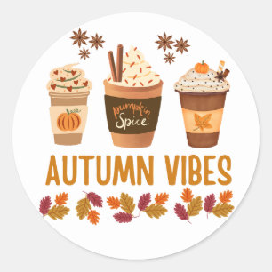 Pegatina Redonda Autumn Vibes