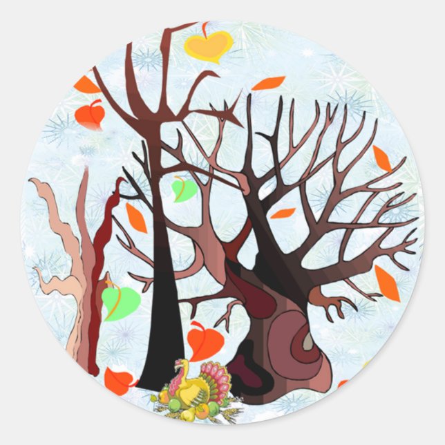 Pegatina Redonda Autumn Wonderland - (Anverso)