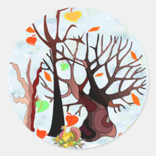 Pegatina Redonda Autumn Wonderland -