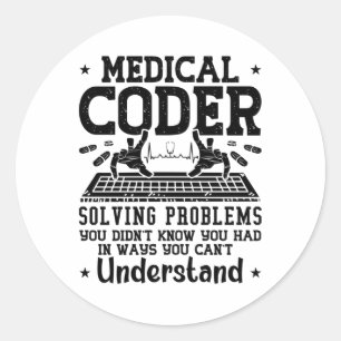 Pegatina Redonda Auxiliar de Codificación de Codificación de Codifi