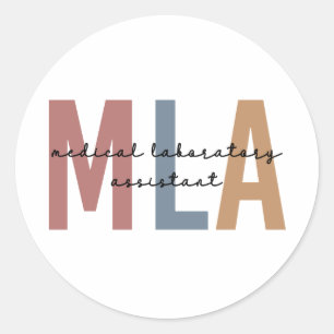 Pegatina Redonda Auxiliar de Laboratorio Médico MLA