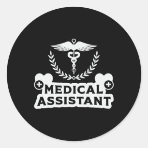 Pegatina Redonda Auxiliar médico Médica Enfermera de Medicina Graci