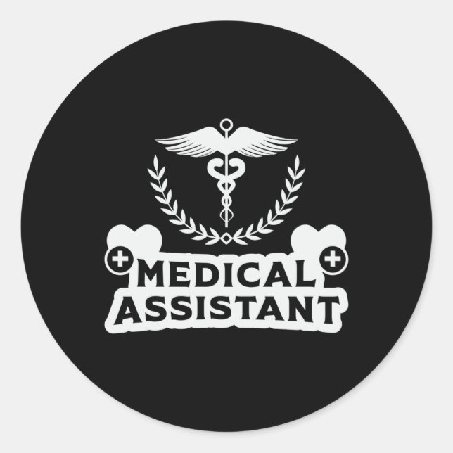 Pegatina Redonda Auxiliar médico Médica Enfermera de Medicina Graci (Anverso)