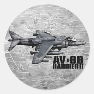 Pegatina Redonda AV-8B Harrier II