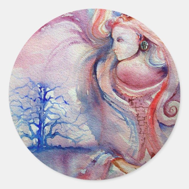 Pegatina Redonda AVALON / magia y misterio (Anverso)