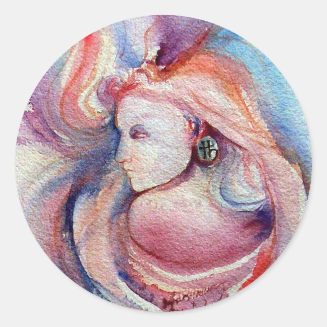 Pegatina Redonda AVALON / magia y misterio (Anverso)