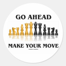 Pegatina Redonda Avanzar Hacia Adelante Hacer Tu Movimiento (Juego 