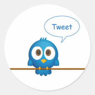Pegatina Redonda ave de Twitter