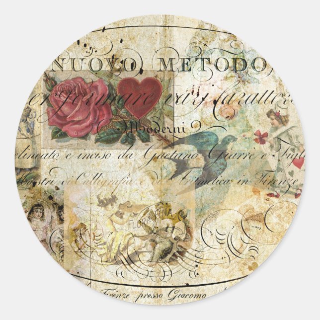 Pegatina Redonda Ave en la mano (Anverso)