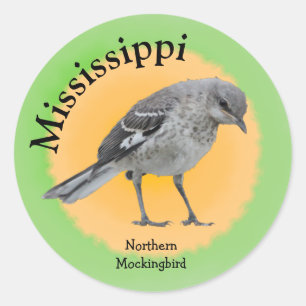 Pegatina Redonda Ave Estatal de Misisipi