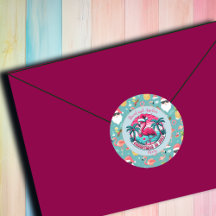 Ave Flamingo con Navidades Gorras en Fiesta de jul