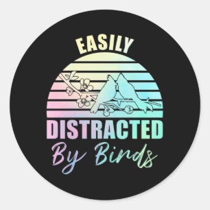 Pegatina Redonda Ave Lover Pastel Gótico Aves Cutas Pareja Aves