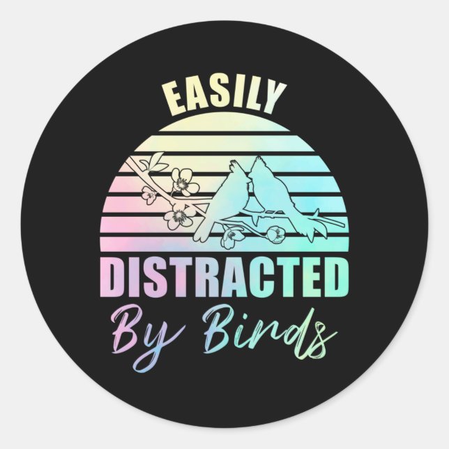 Pegatina Redonda Ave Lover Pastel Gótico Aves Cutas Pareja Aves (Anverso)