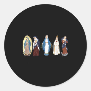 Pegatina Redonda Ave María Llena De Gracia, Virgen María, Biblia