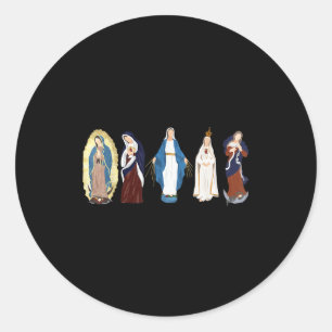 Pegatina Redonda Ave María Llena De Gracia, Virgen María, Biblia