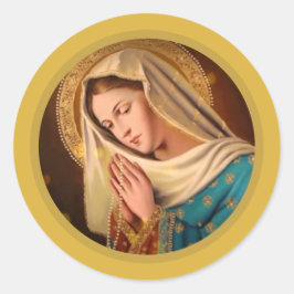Pegatina Redonda Ave Maria... Virgen María
