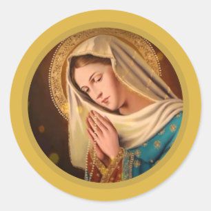 Pegatina Redonda Ave Maria... Virgen María