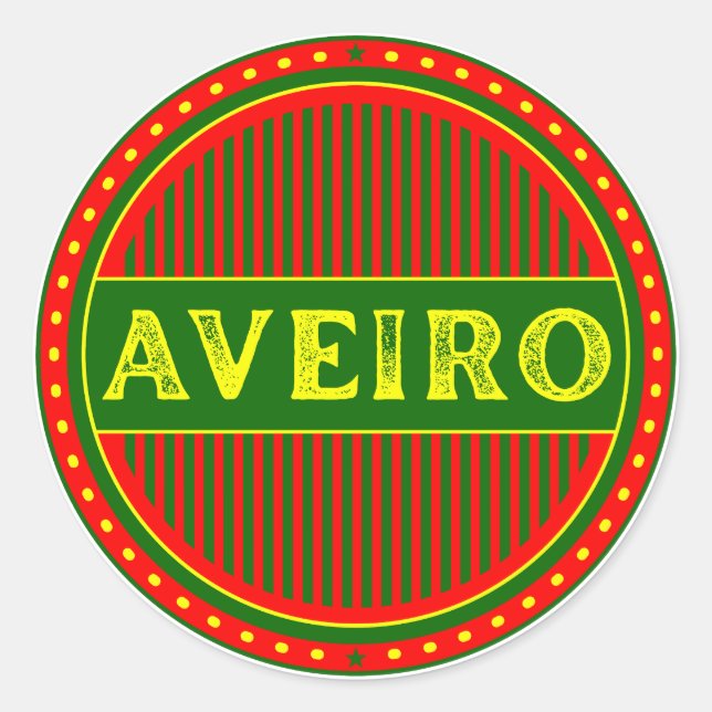 Pegatina Redonda Aveiro City Pride Emblem – Portuguese Identity (Anverso)