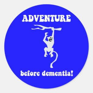 Pegatina Redonda aventura antes de la demencia
