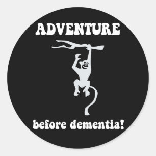 Pegatina Redonda aventura antes de la demencia