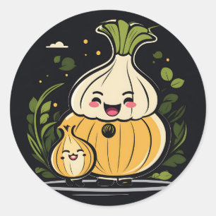 Pegatina Redonda Aventura de Cute Onion
