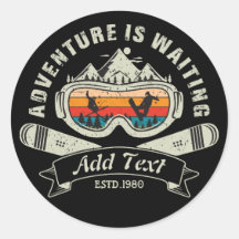 Aventura de esquí personalizada Retro