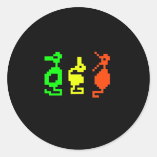 Pegatina Redonda Aventura de videojuego retro de 8 bits Dragón 