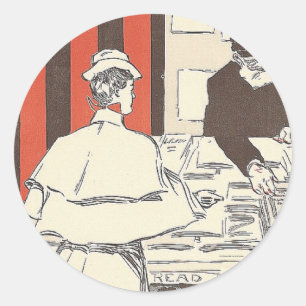 Pegatina Redonda Aventura del libro de TEE